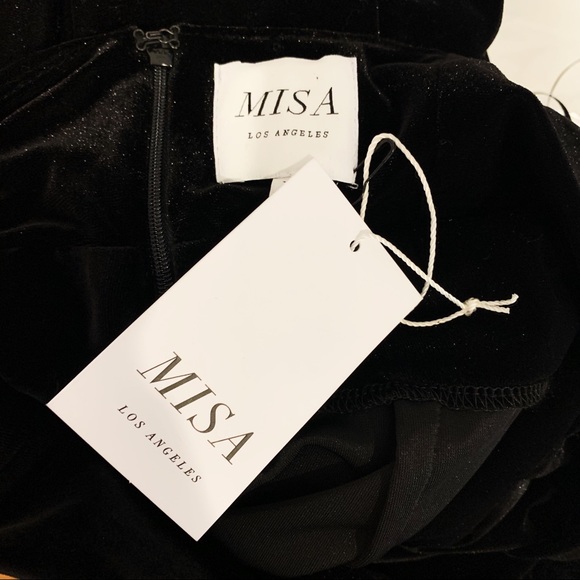 MISA LOS ANGELES XANDRA BLACK HALTER JUMPSUIT - Picture 3 of 3